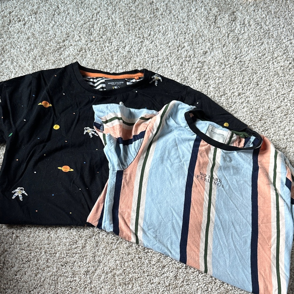 Kids' Space Adventure T-Shirt Set - Black and Multicolor